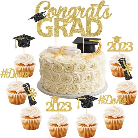 cupcake cake graduation cap|walmart graduation cupcake toppers.